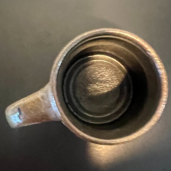 Vtg ROWE POTTERY Handcrafted Hand Painted Salt Glazed Brown Mug ~ Artist Signed - Picture 11 of 14